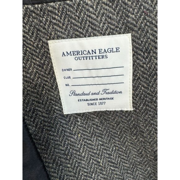 American Eagle Outfitters Mens The Legendary Blazer L Wool Blend Herringbone Jac - Picture 4 of 13